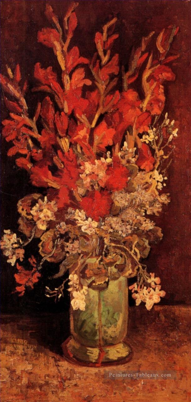 Vase aux glaïeuls et aux œillets Vincent van Gogh Fleurs impressionnistes Peintures à l'huile